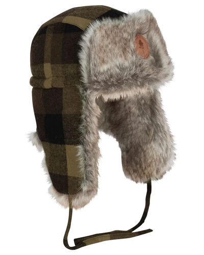 Pinewood Classic Checked Fur Hat / Ternet Pelshue - Grøn/sort