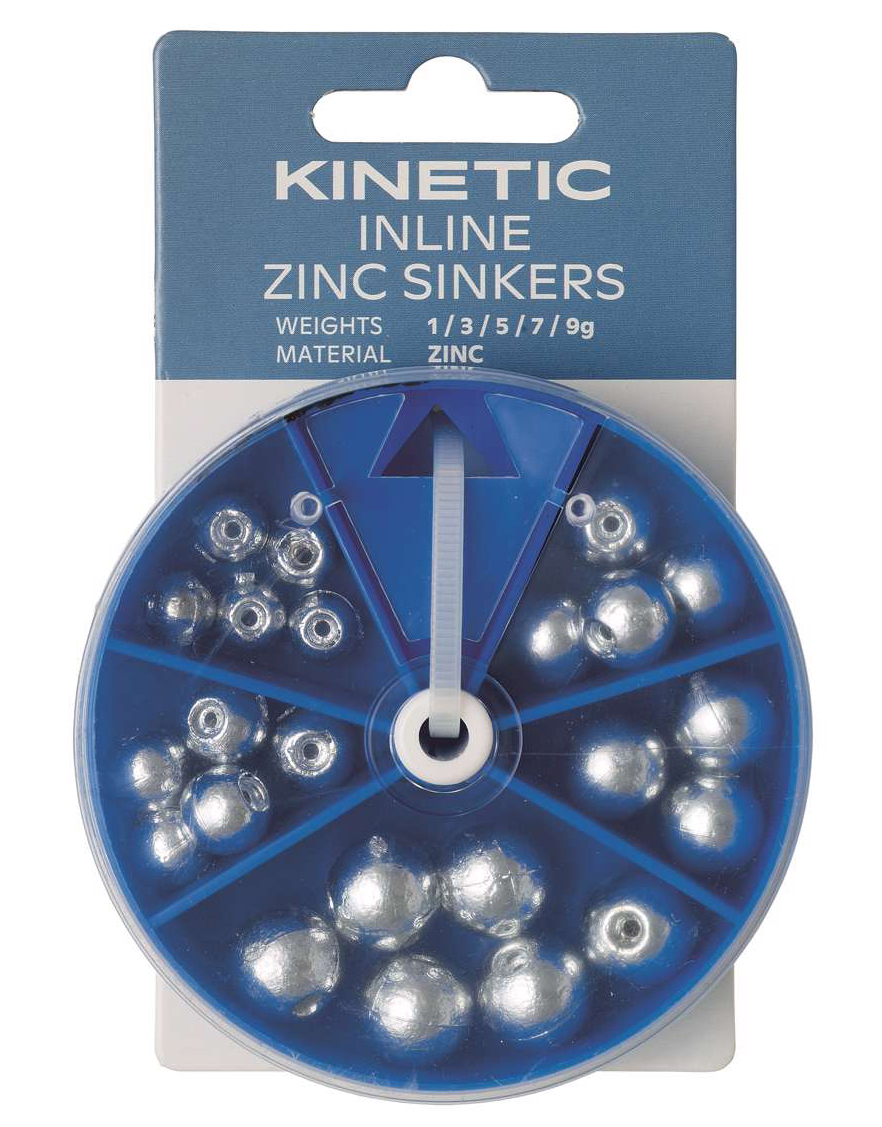 Inline Zinc Sinkers / Kugle Lodder - 5 rum
