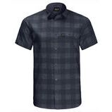 Jack Wolfskin Highlands SS Shirt, Night Blue Checkers - Kortærmet skjorte