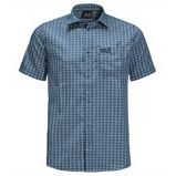 Jack Wolfskin El Dorado SS Shirt, Night Blue Checkers - Kortærmet Skjorte