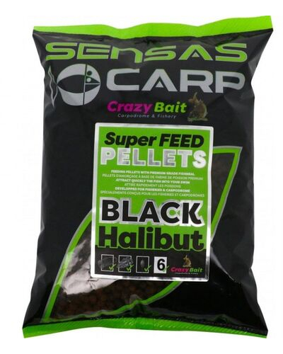 Sensas Carp Super Feed Pellets - Black Halibut / 6mm
