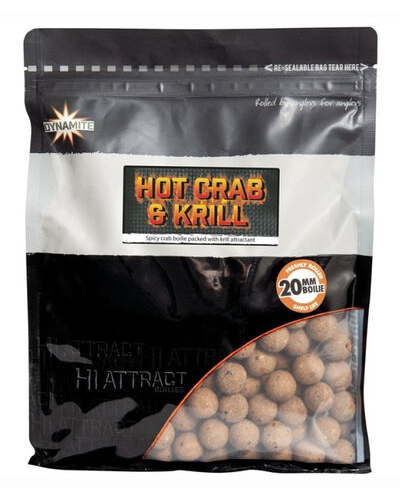 Dynamite Baits Hi Attract Boilies 20mm - Hot Crab & Krill