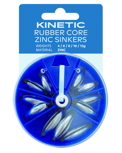 Kinetic Rubber Core Zinc Sinkers / Split Lodder - 5 rum