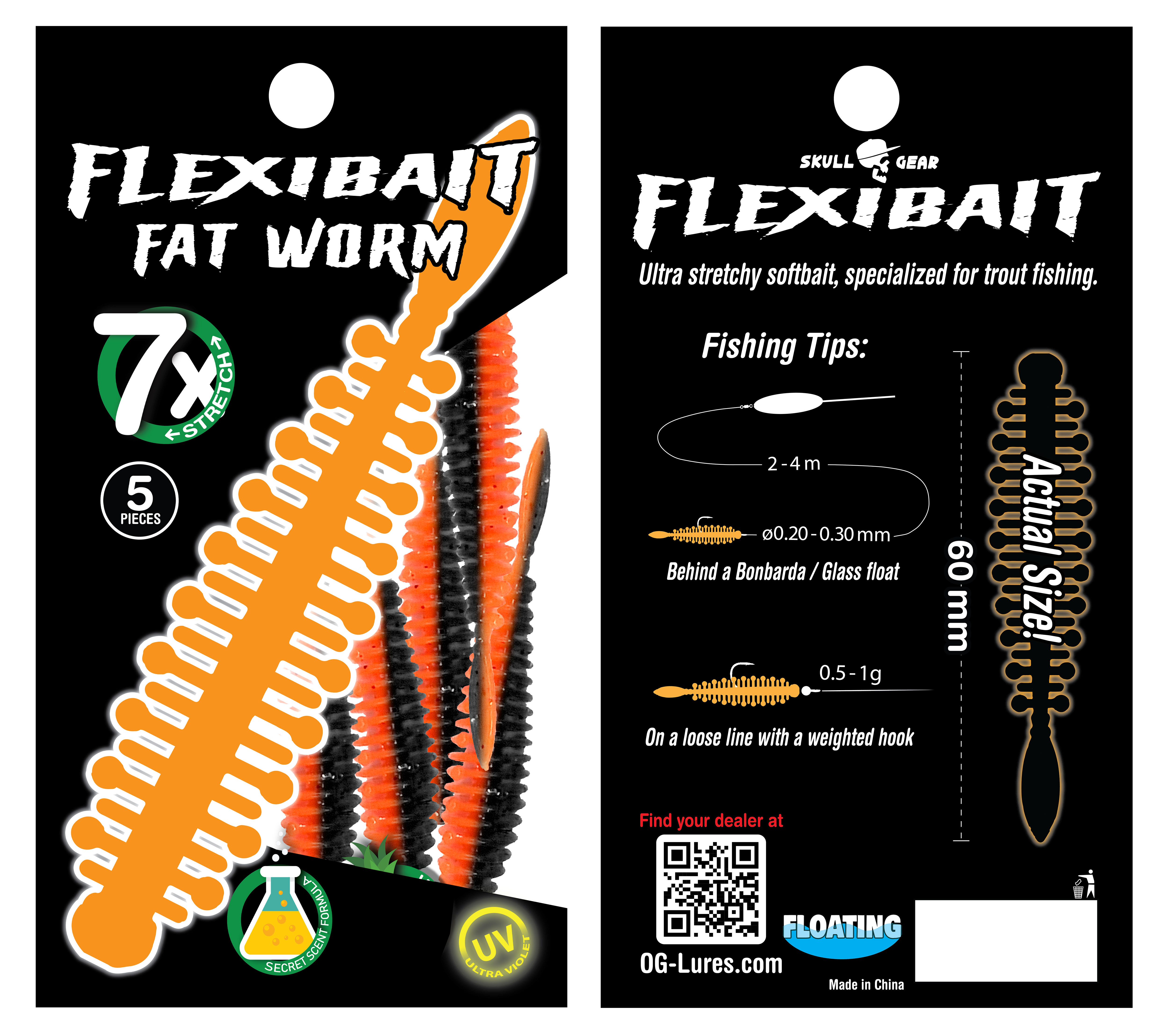 FlexiBait Fat Worm - 5 stk.