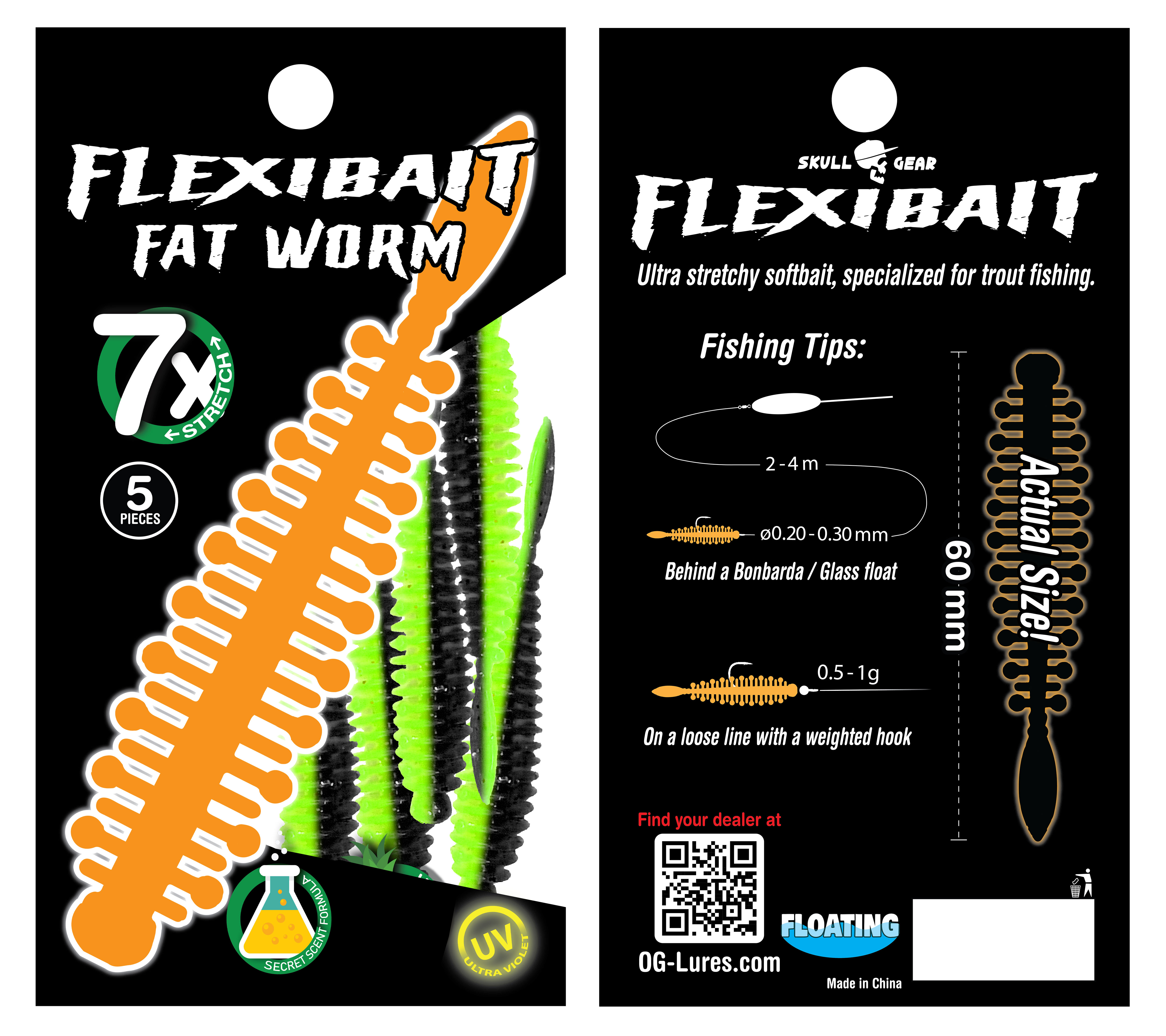 FlexiBait Fat Worm - 5 stk.
