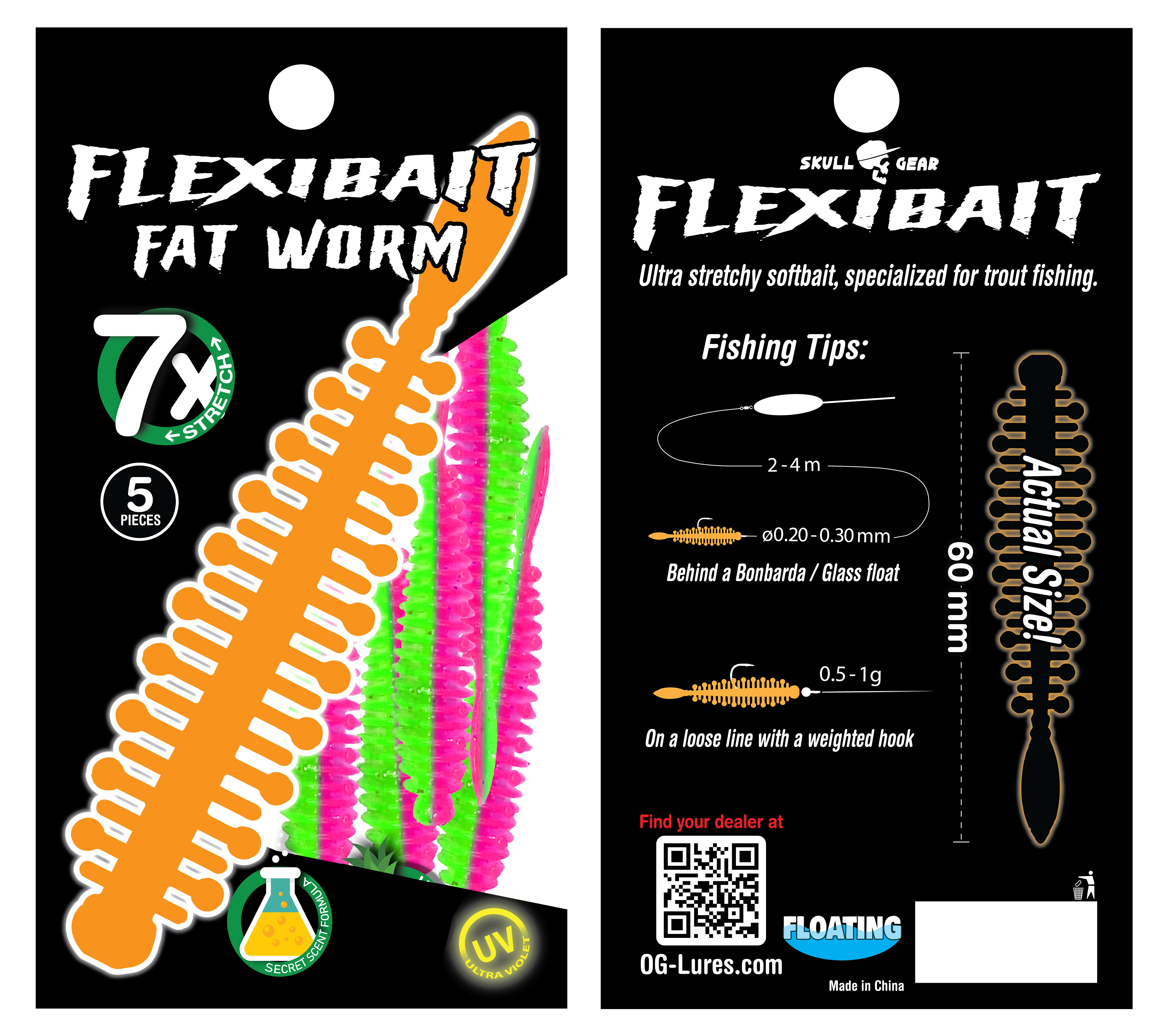 FlexiBait Fat Worm - 5 stk.