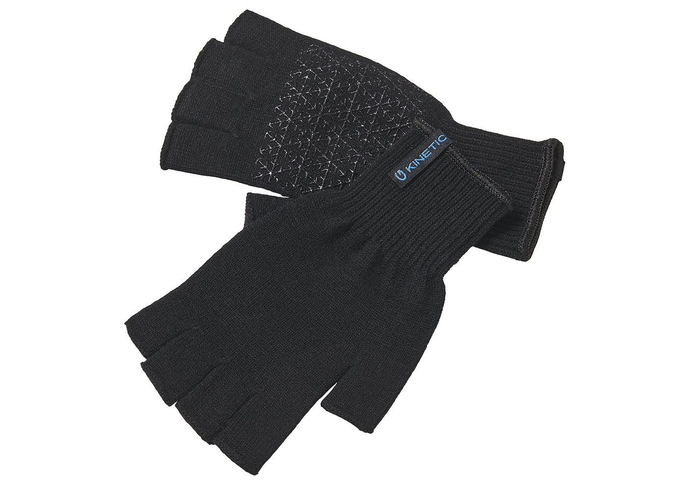 Merino Wool Half Finger Glove - Black